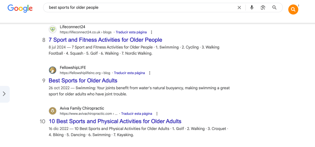 screenshot of aviva client blog post ranking in search results